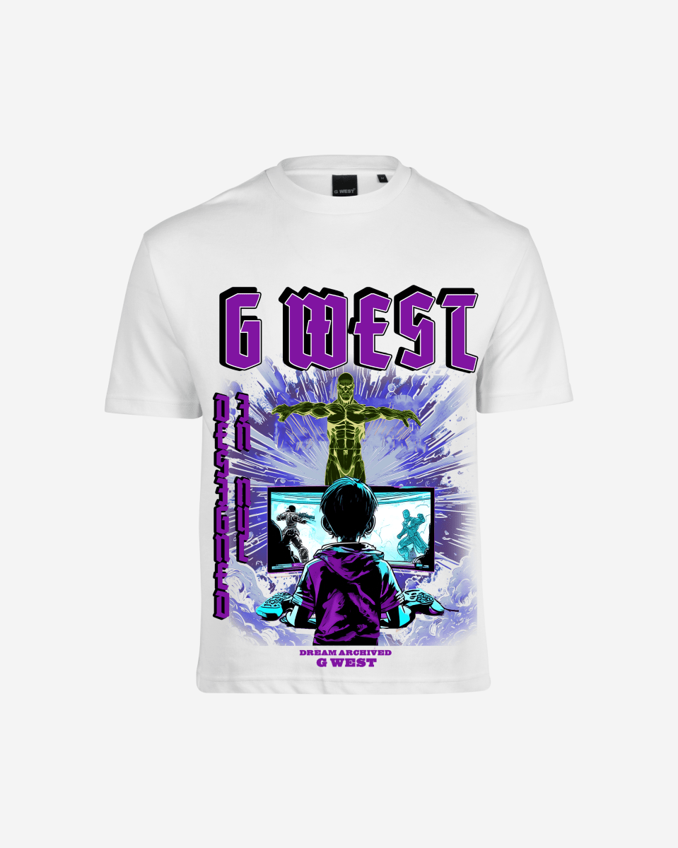 G West Game of G Baby Blue Black Oversized T-Shirt Mens