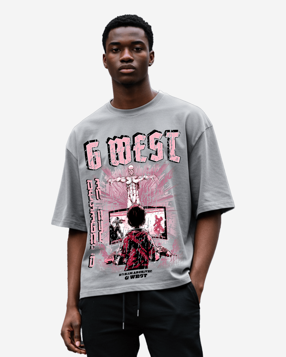 G West Game of G Baby Blue Black Oversized T-Shirt Mens