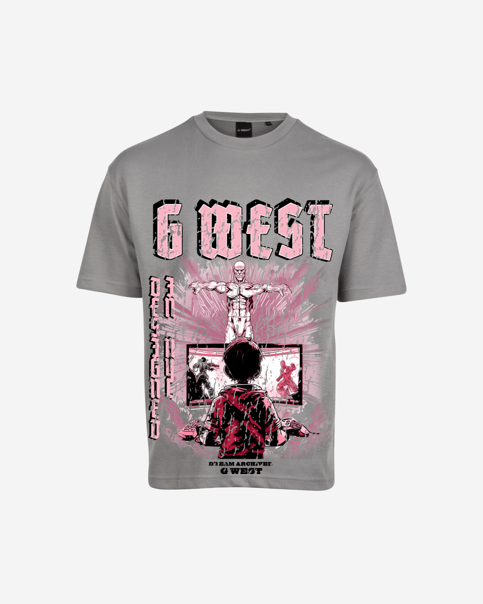 G West Game of G Baby Blue Black Oversized T-Shirt Mens